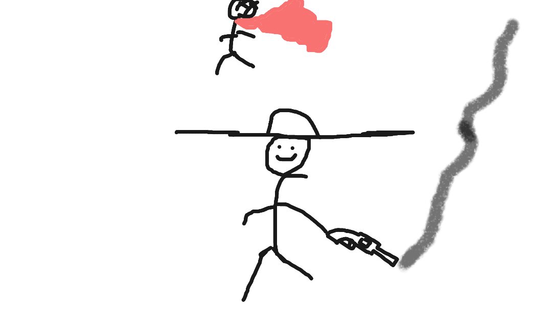 Wild West guy with comically large hat
