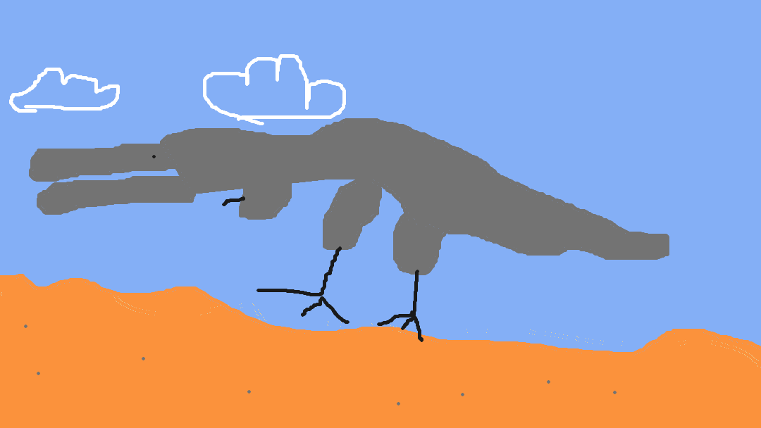 Tried to draw an achillobator but made it look like a snake lol