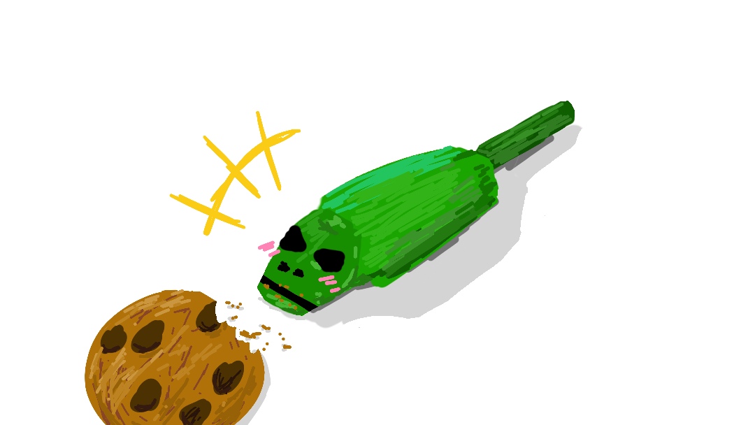 Green rodent happy of cookie, ultrakill