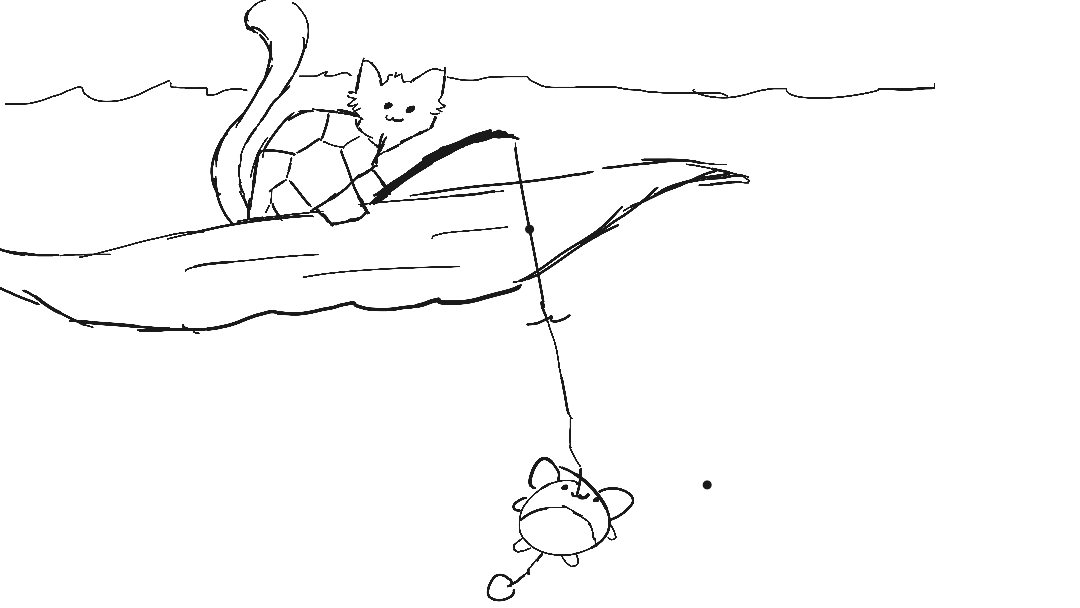 Hachimi has caught .... a fish?